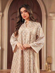 Robe longue traditionnelle de Dubaï pour femme, Abaya Eid, Jalabiya imprimée, <span class=keywords><strong>Caftan</strong></span> de prière Ramadan orné de diamants, Robe longue Vestidos Largos - Product Image 5