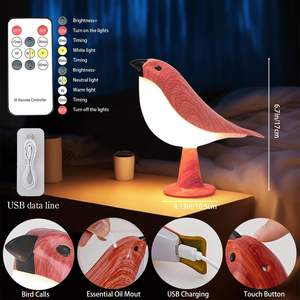 Lampe <span class=keywords><strong>de</strong></span> <span class=keywords><strong>table</strong></span> en forme d'animal mignon pour chambre d'enfant Lampe <span class=keywords><strong>de</strong></span> bureau tactile à intensité variable Veilleuse Diffuseur d'arômes sonores Carré écologique - Product Image 2