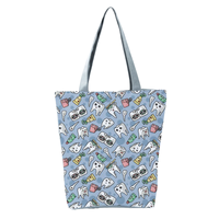 Tas Tote Wanita Motif Cetak Bahan Polyester Kapasitas Besar untuk Musim Semi, Gaya Street Fashion