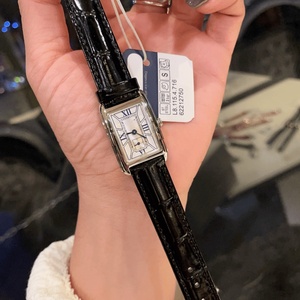 Montre de luxe haut de gamme, mouvement à quartz précis, miroir saphir, cadran carré, bracelet en cuir de crocodile, étanche, Longines. - Product Image 1