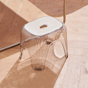 Tabouret à chaussures Bdo 31x24.5x25cm, transparent, noir, épaissi, pour animaux de compagnie, avec tabouret de douche marron clair pour salle de bain - Product Image 1