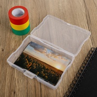 Boîte de rangement pour cartes photo en plastique avec 16 mini-étuis, boîte de rangement pour photos 4x6, conteneur en plastique transparent