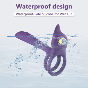 Vrolijke Ruimte Dual-Zone Taps Toelopende Penis Ringen Lange Butt Plug Ontwerp Op Afstand Geactiveerd 10-frequentie-trillingsmodi Climaxringen - Product Image 4