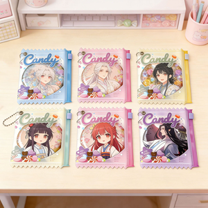 Porte-cartes transparent en PVC imprimé motif bonbons avec fermeture éclair, étui pour badges, pochette porte-clés pour cartes photo, objets de collection et voyages - Product Image 3