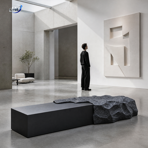 Banco de patio exterior, asiento de jardín, banco moderno con aspecto de piedra para piscina - Product Image 2
