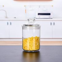 Pot d'apothicaire en acrylique de 24oz avec couvercle hermétique Bague d'étanchéité en silicone Boîte parfaite Conteneur Sucre Thé Épices Herbes Coquilles