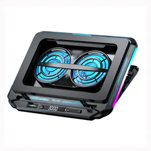 D15 Producto más nuevo Gaming Notebook Cooler LED RGB Light Laptop Cooling Pad Stand con 2 ventiladores
