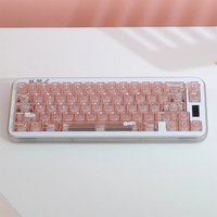 Keycaps PC roses mats translucides, motif chat mignon, profil Cherry, espace divisé Alice, impression UV, pour clavier mécanique gamer