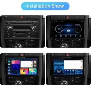 9 Zoll Auto-Multimedia-Player für Audi A4 2000-2009 Radio Carplay 2 Din Android 10 Auto-Stereo WLAN 4G Carplay GPS FM Autoradio