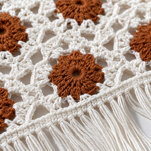 Set 2 Pezzi Fatto a Mano all'Uncinetto con Motivo Granny Square, Top Corto Senza Maniche e Pantaloncini Floreali per <span class=keywords><strong>Donna</strong></span>, OEM, Ordine all'Ingrosso, Produzione in Fabbrica - Product Image 3