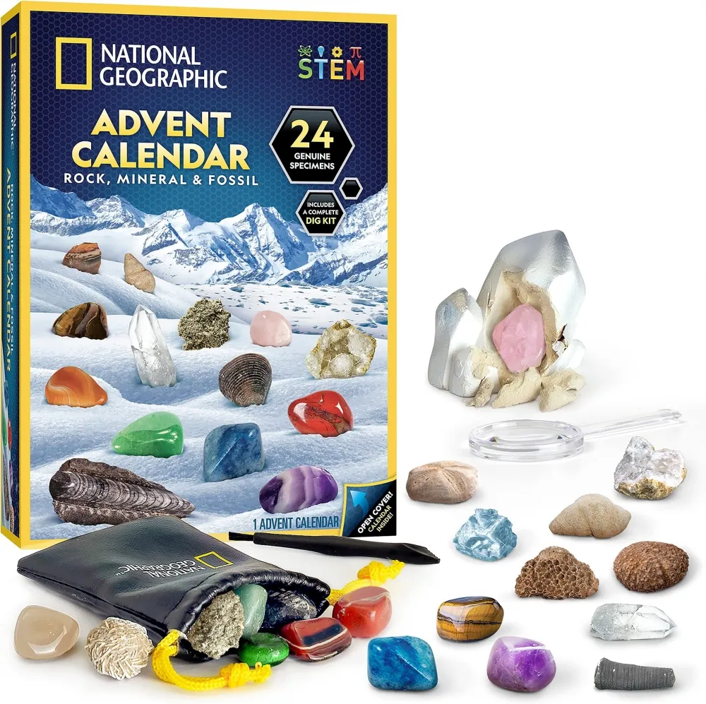 Custom Crystal Rock Collectie Adventskalender Box Met 24 Edelstenen Mineralen Fossielen Voor Kinderen