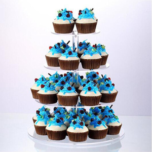 Supporto per <span class=keywords><strong>torta</strong></span> rotondo a 4 livelli supporto per Cupcake in acrilico trasparente supporto per Rack Dessert <span class=keywords><strong>torta</strong></span> di frutta biscotto Candy Display Tower - Product Image 2