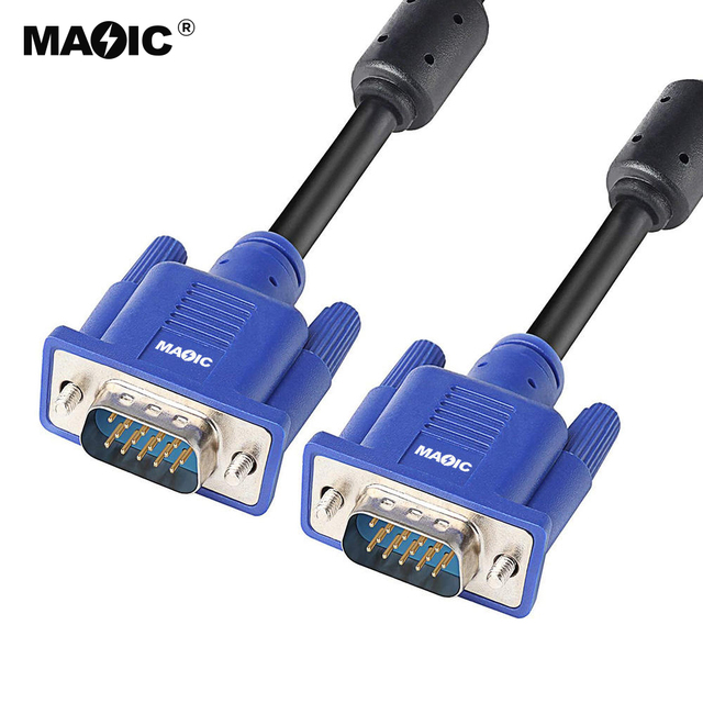 Factory Direct Wholesale 1.5M 3M 5M Full HD 1080P 3+4 15 Pin Male to Male VGA Cable for PC Laptop TV and Projector