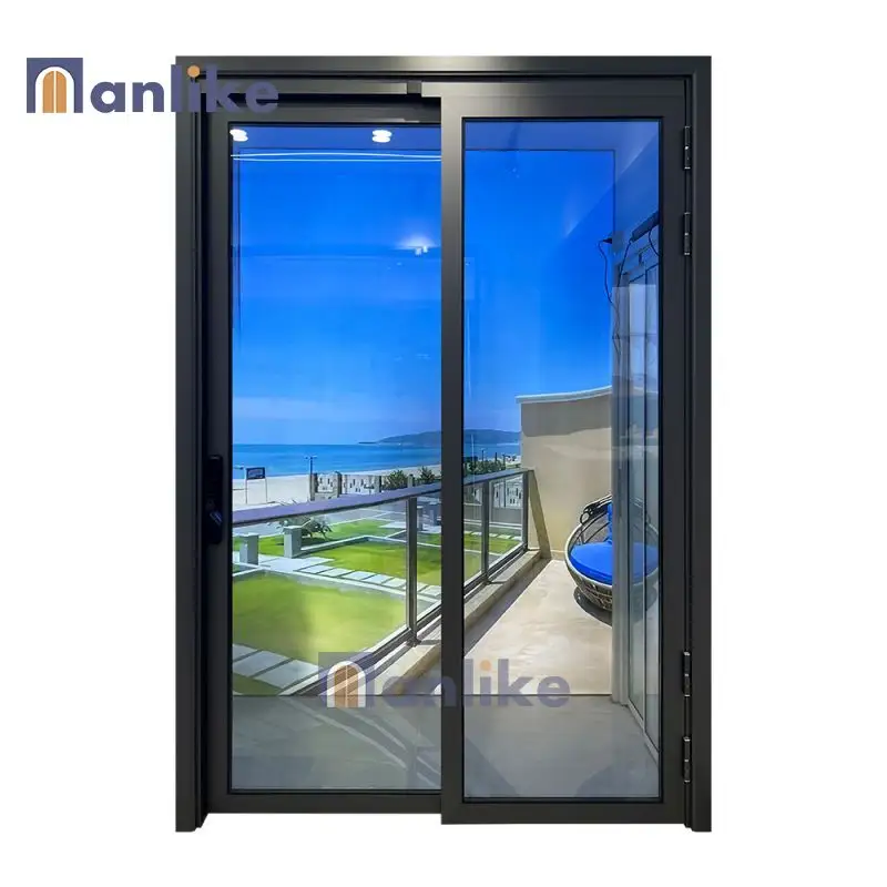Ähnlich europäisches Design modernes Badezimmer Schaukel-Schiebe-Einzelglas Aluminium-Schienenstange Tür mit Netzschirm
