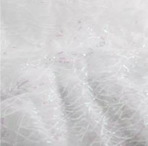 Luxe 3mm Sequin Broderie Dentelle Tissu Paillettes Blanc Gris Rose <span class=keywords><strong>Tulle</strong></span> Croisé pour Robes Accessoires Tricoté Tissé pour Filles - Product Image 6