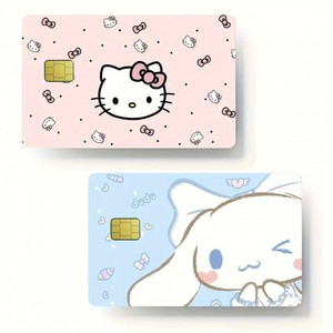 Ensemble de protections pour cartes de crédit avec motif d'animaux de dessin animé, autocollants pour cartes de débit <span class=keywords><strong>Hello</strong></span> <span class=keywords><strong>Kitty</strong></span> pour décorer les cartes des femmes - Product Image 2