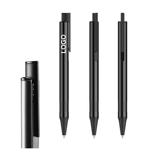 Stylo bille publicitaire en métal, personnalisable en gros avec logo imprimé, encre bleue et noire pour le bureau - Product Image 1