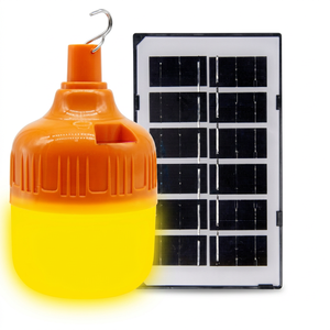 หลอดไฟ LED 100W DC5V-6V ชาร์จไฟด้วยพลังงานแสงอาทิตย์ผ่าน USB สำหรับกรณีฉุกเฉิน แบตเตอรี่ 1500mA วัสดุ PP แผงโซลาร์เซลล์ 2W เส้นผ่านศูนย์กลาง 105 มม. - Product Image 1