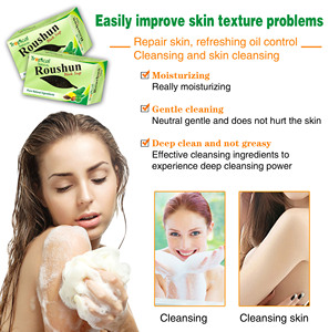 Savon noir africain Roushun Tropical Naturals, extrait de plantes naturelles et biologiques, barre nettoyante hydratante pour le visage et le corps - Product Image 3