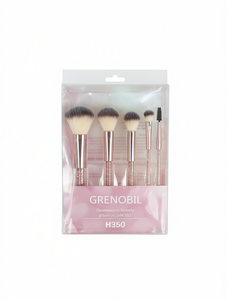 Ensemble de pinceaux de maquillage Grenobil H350, 5 pièces, outils de beauté avec manche en or rose - Product Image 1