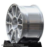 Jantes forgées multibranches argentées brossées sur mesure 5x100/5x112/5x114.3/5x120 de 17, 18, 19, 20, 21 pouces pour Honda, Toyota, VW, BMW, Ford Focus