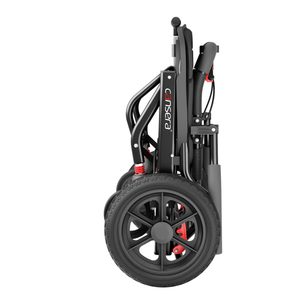 Silla de Ruedas Plegable Portátil con Ruedas Traseras Sólidas de 12 Pulgadas, Marco de Acero al Carbono Negro, Cojines Ergonómicos con Asa, Apta para Avión - Product Image 6