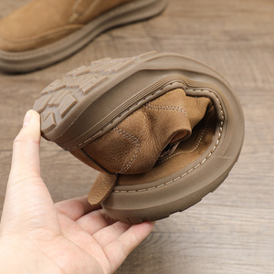 Mocassins en daim à bout rond, à enfiler, semelle extérieure en caoutchouc souple, chaussures décontractées pour hommes, automne - Product Image 2