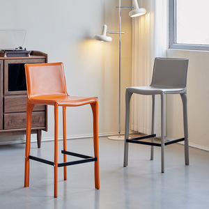 Modern Orange Italian Style Bar Stool <b>Chair</b> Commercial <b>Foldable</b> Metal Swivel Design Soft Feature <b>for</b> Hotels Manufactured Foshan - Product Image 5