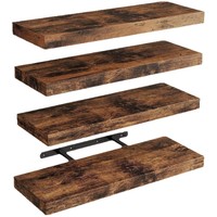 TIANZHU A45153 Ensemble d'étagères murales flottantes modernes en bois robustes de 35,5 po avec 2 supports invisibles pour salle de bain, salon, chambre d'enfant 8