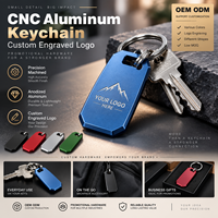 Accessoire porte-clés en aluminium CNC de précision avec logo gravé sur mesure pour matériel promotionnel