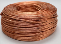 Kabel Tembaga Tanpa Isolasi 95 mm² untuk Proteksi Petir, Konduktor Tembaga 6 AWG PVC, Kabel Listrik 7 Untaian untuk Pembumian
