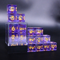 12 pièces Cube rouge or D6 acrylique plastique dés boîte polyédrique liquide noyau résines époxy guerre 40K Dnd Rpg dés