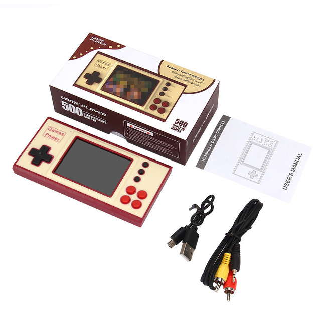 K30 500 in 1 Handheld Video Game Console Portable Game Player 2.8 Inch TV Retro Game Console