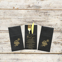 Serviettes de table imprimées en papier Airlaid 1 pli, en pâte de bois vierge colorée, écologiques, pour restaurant - Offre Spéciale
