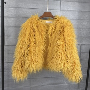 Veste en fausse fourrure de <span class=keywords><strong>mouton</strong></span> du Tibet pour l'hiver, <span class=keywords><strong>manteau</strong></span> en fausse fourrure de Mongolie pour femmes, vente en gros - Product Image 6