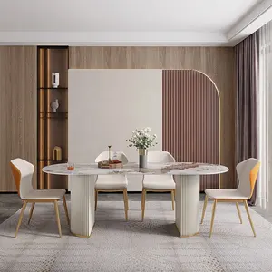 New Modern Italian Dining Room Furniture Dining Table 6 Chairs Luxury Long Shine slate top dining tables