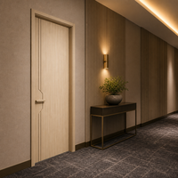 Poignée à rainure latérale en MDF mélaminé effet bois crème chaud pour porte intérieure, idéale pour l'hôtellerie et l'ameublement d'appartements