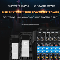 Console audio amplificateur de puissance GM7X Professional 350W+350W avec 2 microphones sans fil, mixeur audio 6 canaux