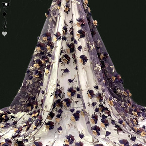 Mới đến đa màu sắc Thêu 3D voan hoa vải ren - Product Image 5