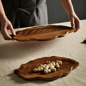 Plato de almacenamiento de madera de estilo japonés, bandeja de almacenamiento para postre Irregular creativa en forma de nube, desayuno, fruta, accesorios de cocina - Product Image 3