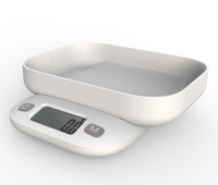 Slimme digitale batterij-aangedreven roestvrijstalen glazen USB-oplaadbare keukenweegschaal met AAA-batterij voor het wegen van fruit en voedsel