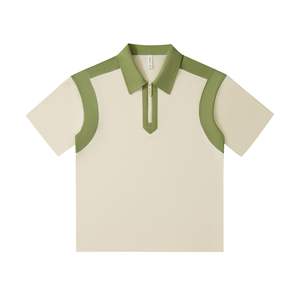 Polo à fermeture éclair de performance pour hommes-Matériau à séchage rapide avec fermeture éclair sur toute la longueur, idéal pour les entraînements, la course et les modes de vie actifs - Product Image 2
