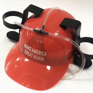 Blue Plastic Beverage Hat With Straw And Can <b>Holder</b> For Parties And Events - Product Image 5