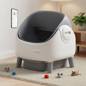 Topverkoper Automatische Zelfreinigende Kattenbak met Dubbele Veiligheidssensor en APP-besturing, Grijs-Witte <span class=keywords><strong>Plastic</strong></span> Afvalzakken Inbegrepen - Product Image 4