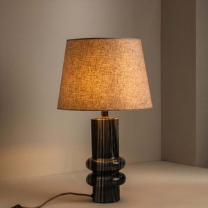 Vintage Style Natural Travertine Table Lamp E27 LED <b>Light</b> Source Switch Control Eco Friendly Bedroom Study <b>Bedside</b> Lamp - Product Image 2