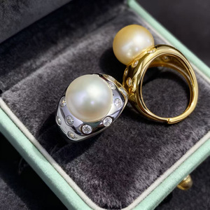 Base para Anillo de Plata S925 10765DIY con Perlas Redondas de 5-6mm, Accesorios y Componentes de Joyería Multicolores en Oro/Plata - Product Image 4