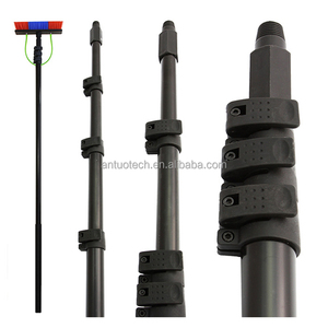 <span class=keywords><strong>Perche</strong></span> télescopique en fibre de carbone 3K alimentée en eau avec connecteur pour tube de brosse solaire, tube carré en fibre de carbone télescopique - Product Image 1