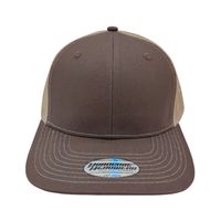 Gorras Richardson 112 Trucker de 6 Paneles Grises con Parche de Cuero Personalizado con Logotipo de Caza de Animales y Malla Ajustable
