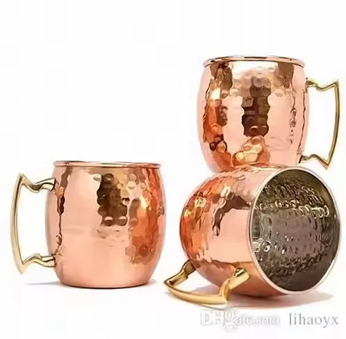 Factory Direct Moscow Mule Copper Mugs Beer Cup Box Gift Set New Arrival Copper Mug Antique Hammered Moscow Mule Mug for Beer