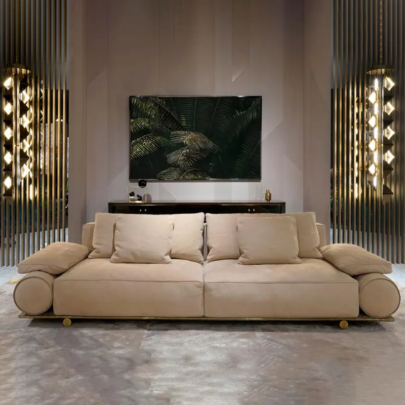 postmodern italian genuine nubuck leather living room furniture house sofa set furniture luxury sofa
